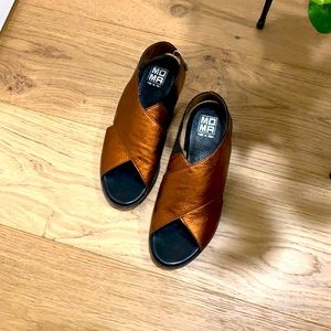 Bronze MOMA Leather Sandals Made in Italy Size 39